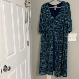Catherines Teal and Navy Maxi Dress